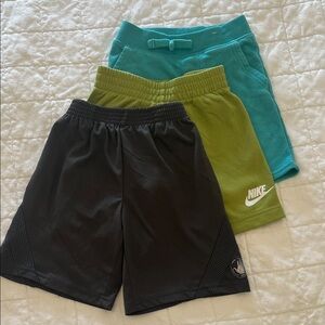 Nike Kids Black, Green, and Teal Shorts Trio